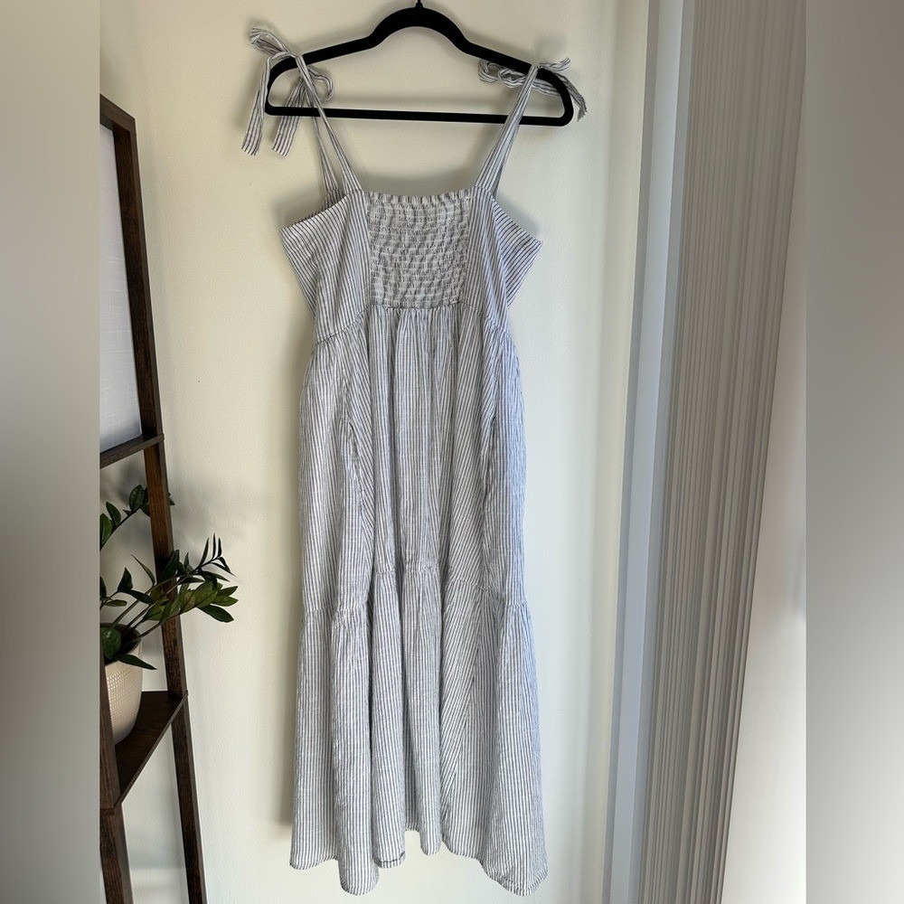 Unavailable - Urban Outfitters Positano Striped Cotton Button Down Midi Dress - Picture 7 of 8